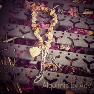 Jasper Tassel Relic Bracelet – Silver Chain, Bronze Key & Picture Jasper Nugget